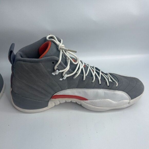 2012 Nike Air Jordan 12 Retro Cool Grey Orange Size 14 130690-012 - Picture 6 of 9